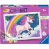 Malen-nach-Zahlen-Set Ravensburger CreArt Rosa Einhorn Malerei