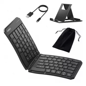 Inateck Full-Size gekrümmte Bluetooth-Tastatur N0131 QWERTZ Scherenschalter Schwarz