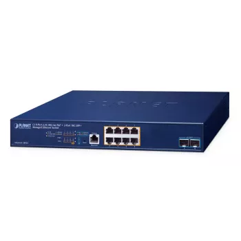 PLANET Layer 3 - 8-Port 2.5GBASE-T Managed L3 2.5G Ethernet (100/1000/2500) Power over Ethernet (PoE) 1U Blau (MGS-6311-8P2X)