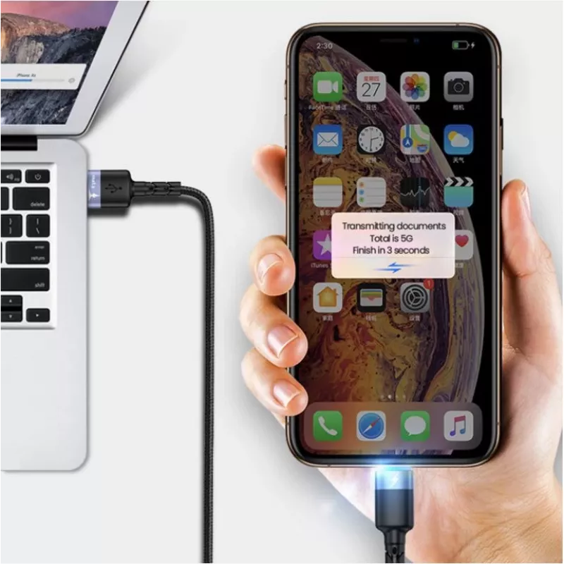 USB-auf-Lightning-Datenkabel Tellur 1,2 m Nylon geflochten schwarz