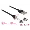 USB-Kabel DeLOCK 85723 USB 2.0 1,1 m USB A USB C/Micro-USB B Schwarz