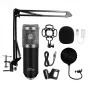 PC-Mikrofon MEDIA-TECH MT397S — kabelgebunden, XLR-Eingang, 20–20000 Hz, 150 Ω, -32 dB, 2,4 m Kabel, Tischständer, schwarz