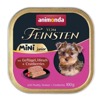 Nassfutter für Hunde animonda Vom Feinsten Mini Junior — Geflügel & Wild mit Cranberries, 100 g