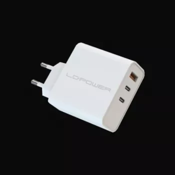 Indoor Ladegerät LC-Power LC-GAN-65 Universal AC Schnellladegerät Weiß