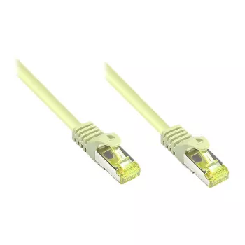 RJ45-Patchkabel mit Cat.7-Rohkabel und Knickschutz (RNS®), S/FTP, PiMF, halogenfrei, 600MHz, OFC, Grau, 1,5m, Good Connections® (8070R-015)