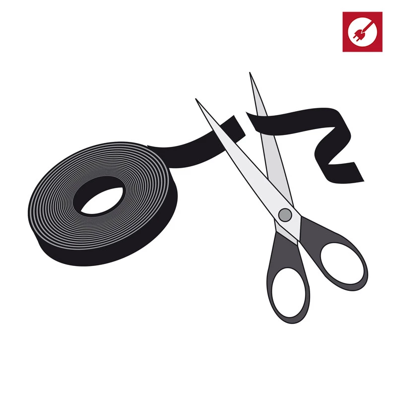 LABEL THE CABLE LTC PRO Roll Strap, doppelseitiger Klettband-Rolle, 25 m schwarz