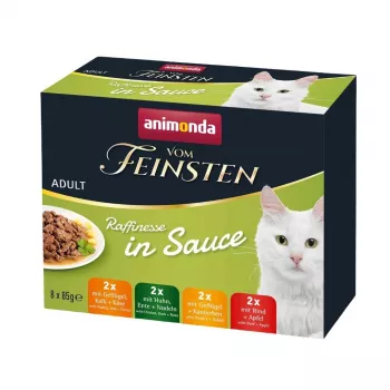 Nassfutter für Katzen animonda Vom Feinsten ausgewachsen 8×85 g Beutel getreidefrei sojafrei ohne künstliche Farbstoffe