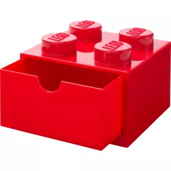 LEGO Schreibtischschublade 4, Aufbewahrungsbox Rot, Noppen
