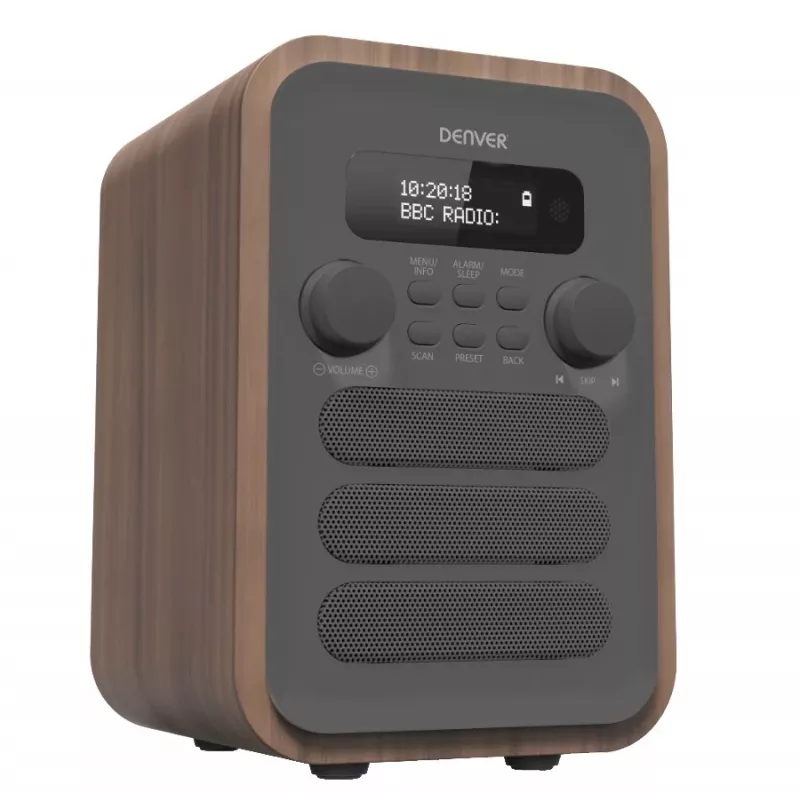 Denver DAB-48Grau Personal Digital Grau, Holz