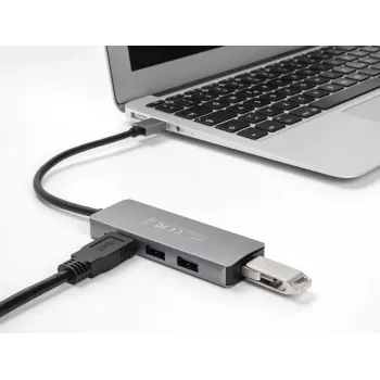 DeLOCK 63171 USB Hub 3.2 Gen 1 Type-A 5000 Mbit/s Grau