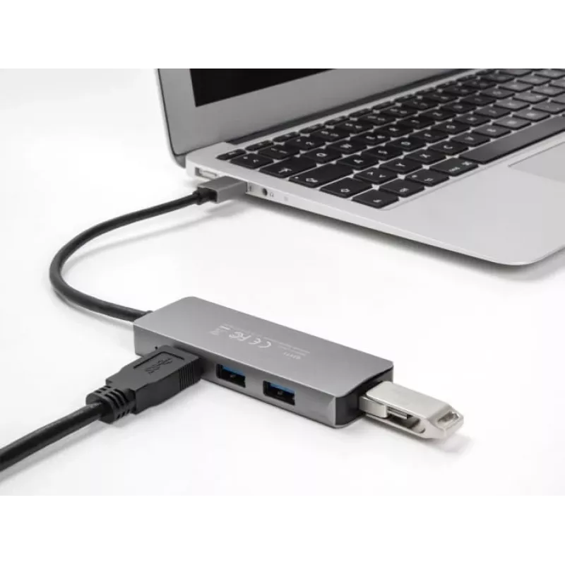 DeLOCK 63171 USB Hub 3.2 Gen 1 Type-A 5000 Mbit/s Grau