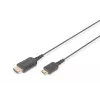 DIGITUS HDMI High Speed Connection Cable - HDMI-Kabel - HDMI männlich zu 19 pin mini HDMI Type C männlich - 2,0m - Doppelisolierung - Schwarz - geform