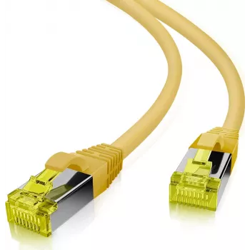 Patchkabel helos Cat 6a S/FTP 0,5 m, gelb