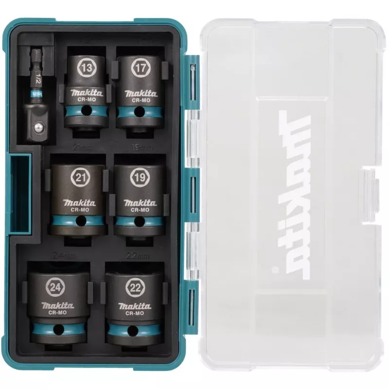 Makita E-16592 Schlagschrauber-Steckschlüssel Steckschlüsselsatz Schwarz, Türkis
