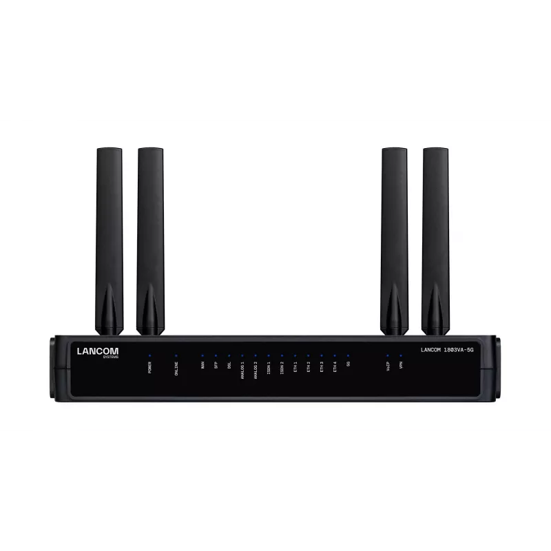 Router Lancom Systems LANCOM 1803VA-5G (EU) — 5G, Gigabit Ethernet, externe SMA-Antenne, 1 Lüfter, AES/3DES-Sicherheit