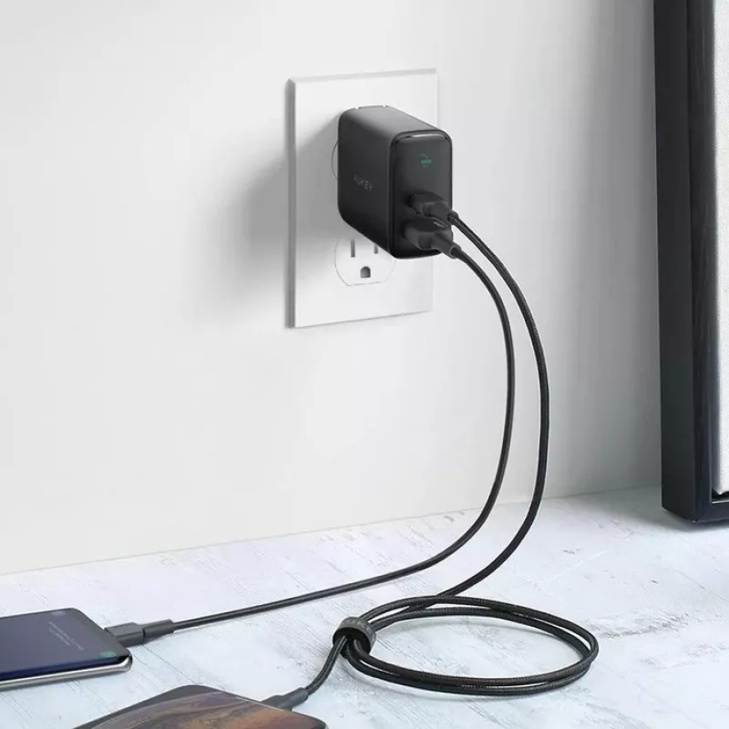 Wand Charger 2xUSB Leistung Delivery (1xUSB A+1xUSB C) 5.4A 30W Dynamic Detect PA-D1