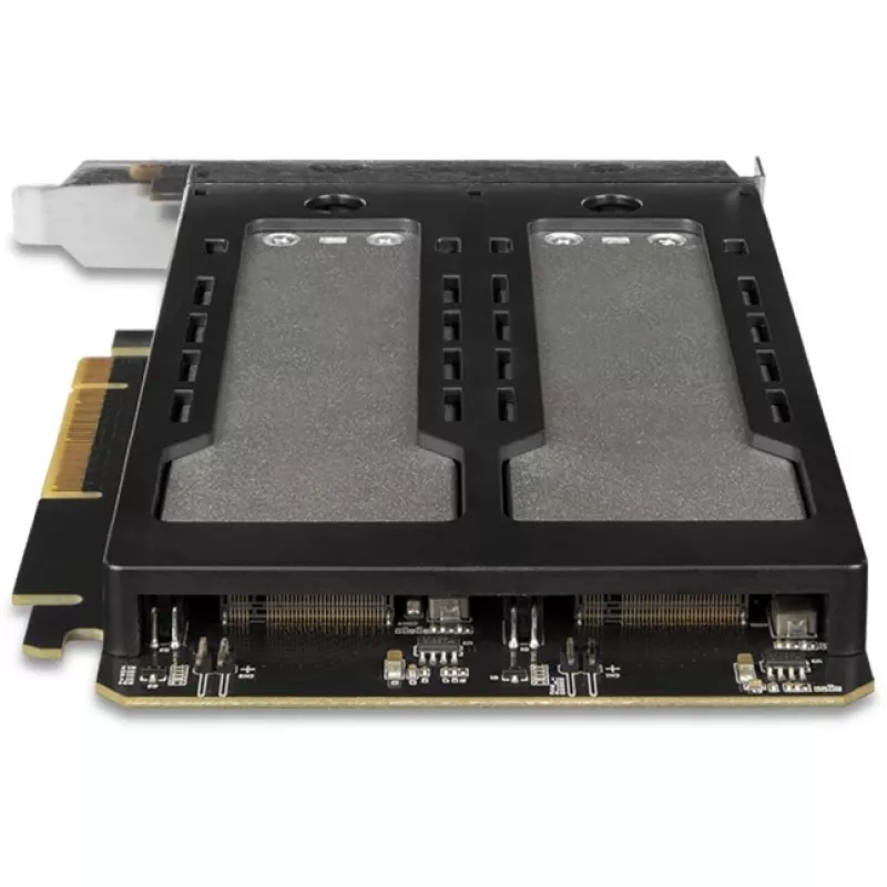 Mobiles Speicher-Rack RAIDSONIC ToughArmor MB842MP-B — 2 Wechselschächte für M.2 NVMe, PCIe 4.0 x16