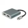 Equip USB Typ C auf 2 x HDMI-Buchse Adapter, 3.2 Gen 1 (3.1 Gen 1), USB Typ C, HDMI-Ausgang, 4096 x 2160 Pixel