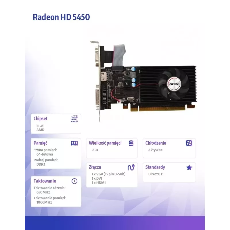 AFOX Radeon HD 5450 2GB DDR3 Grafikkarte