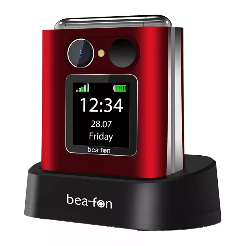 Flip-Telefon Beafon Fold 10 Silver Line Rot-Silber Dual SIM