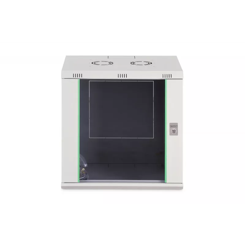 Wandmontage-Schrank DIGITUS Dynamic-N 12U, 19 Zoll, 600x450 mm (BxT), IP20, Schlüsselschloss, unmontiert