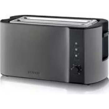 Severin AT 9341 Toaster 4 Scheiben 1400 W Schwarz Edelstahl gebürstet