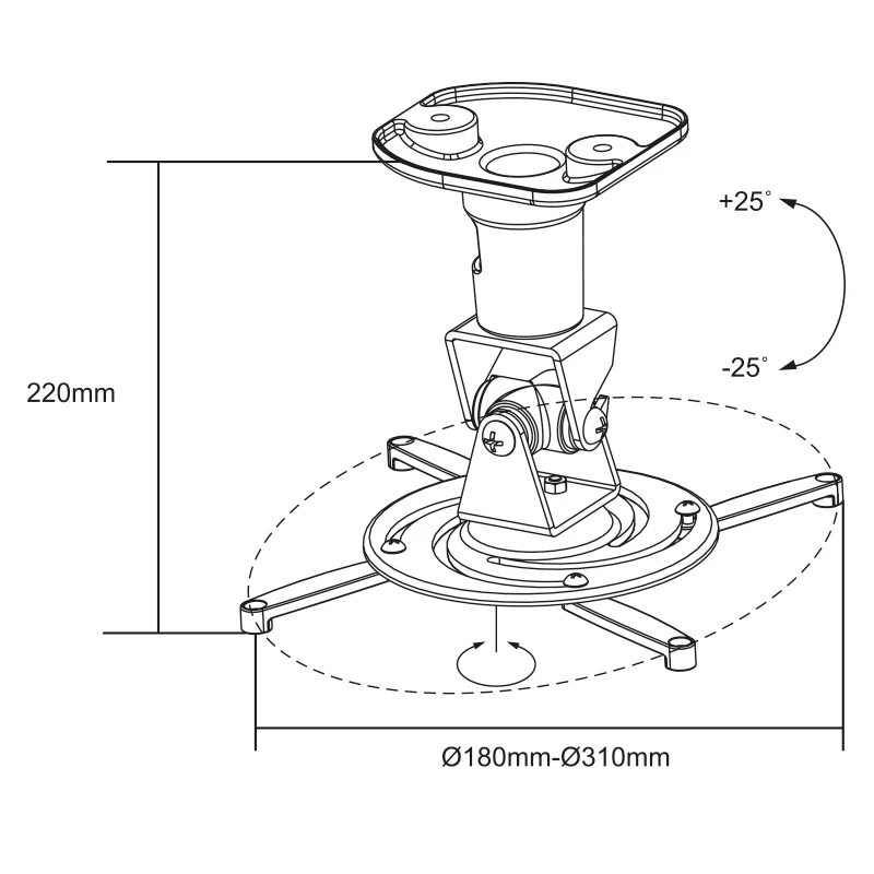 Deckenhalterung LogiLink BP0003 Maximalgewicht 15 kg Weiß