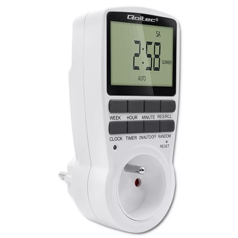 Elektronischer Timer QOLTEC PC0628 mit LCD-Anzeige, 24-Stunden-Countdown