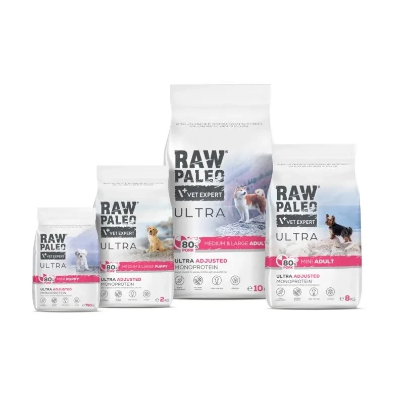 RAW PALEO Ultra Pork Medium & Large Adult - Trockenfutter für Hunde - 10 kg