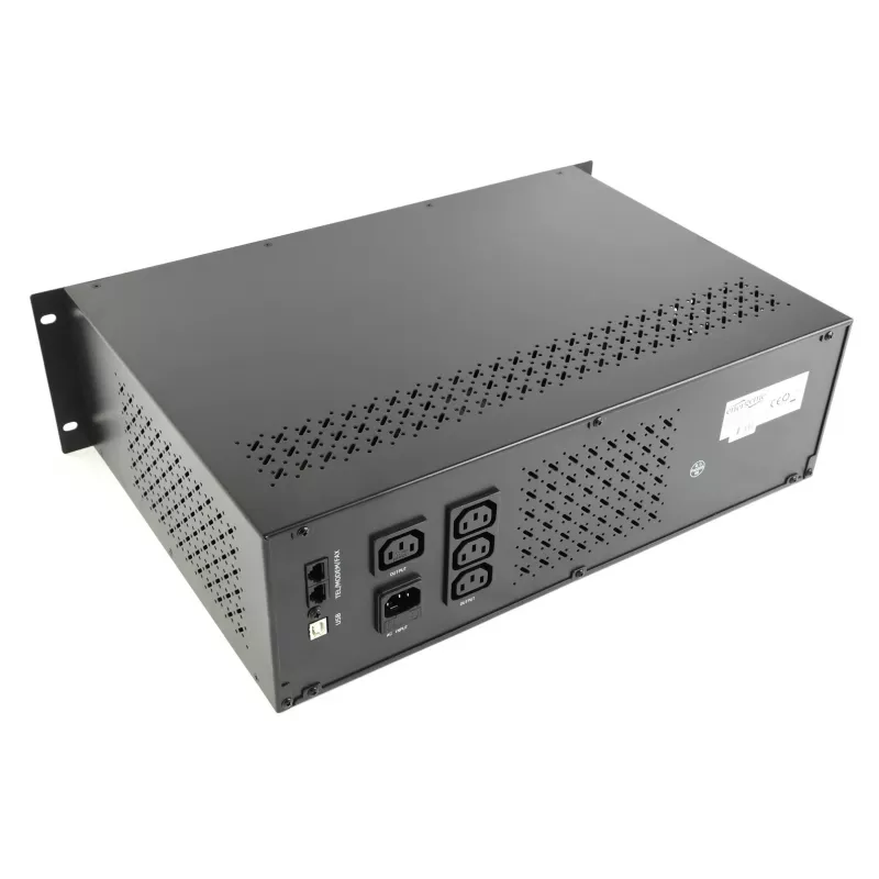 Gembird - USV Rack 19'' 3,4U 1500VA, 4x IEC 230V Ausgang, IEC14 Eingang, RJ11, USB, LCD Line-Interactive 1,5 kVA 900 W 4 Steckdosen