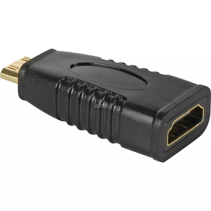 Wentronic Goobay HDMI™-Adapter, HDMI Standard-Buchse (Typ A), Schwarz - HDMI™ A-Buchse>HDMI™ C(Mini)-Stecker (68841)