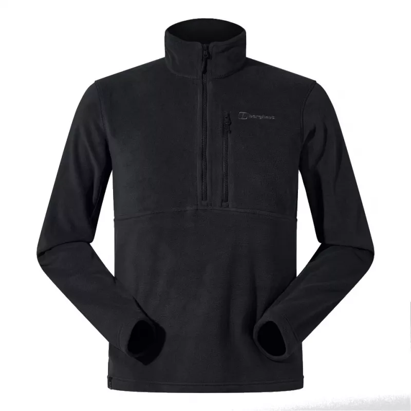 BERGHAUS Prism Half Zip Polartec® Fleece – Herren-Fleece-Sweatshirt, Größe L (Schwarz)