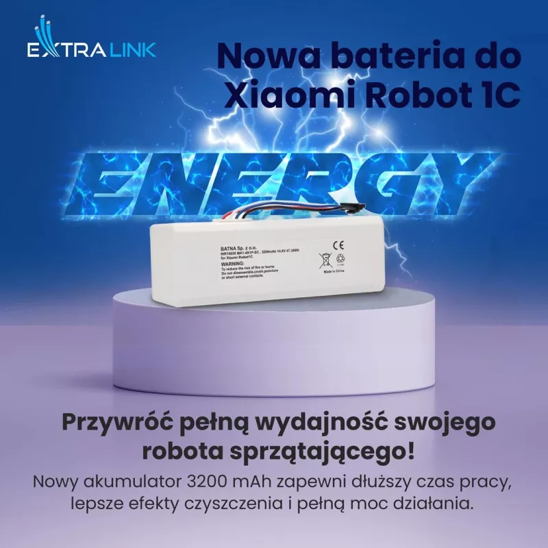 Akku für Xiaomi Roboter 1C P1904-4S1P-MM, 3200mAh, 47,36Wh, STYTJ01ZHM Mijia 1C P1904-4S1P-MM (Dreame MC1808)