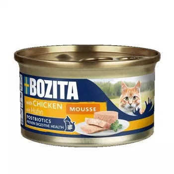 Nassfutter für Katzen BOZITA Mousse Huhn 85 g — ausgewachsene Katzen, getreidefrei