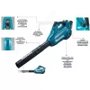 Makita DUB362Z Akku-Laubbläser 193 km/h Schwarz, Türkis 18 V Lithium-Ion (Li-Ion)
