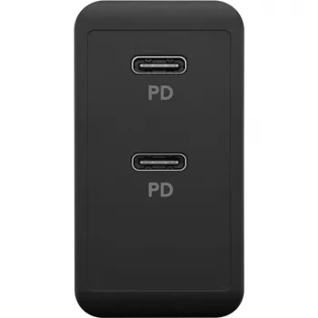 Indoor-Ladegerät Goobay 61757 Schnellladung USB Type-C 2 Ports Schwarz