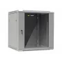 NETRACK 019-120-66-021 Wand-/Hängeschrank 19 Zoll 12U/600 mm Glastür grau abnehmbare Seitenwände