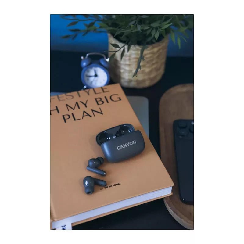 Canyon CNS-TWS10BK Kopfhörer und Headset True Wireless Stereo (TWS) In-Ear für Anrufe/Musik/Sport/Alltag USB Typ-C Bluetooth Schwarz (CNS-TWS10BK)