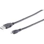 USB-Kabel S/CONN 14-11045 3m USB A Micro-USB B Schwarz