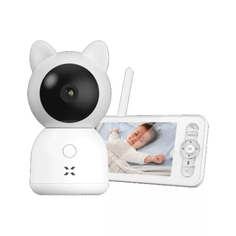 XENON X7202 Smart Baby Kamera mit Monitor, Wi-Fi, 2,4 GHz, 3 MP, 2-Wege-Audio, SD, Weiß