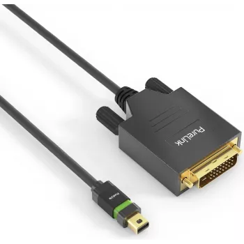 PureLink Ultimate Series ULS2100 - Adapterkabel - Single Link - Mini DisplayPort (M) Locking auf DVI-D (M) Schraubverriegelung - DisplayPort 1.2 - 1 m - Rund, 2K Unterstützung - Schwarz