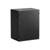 NETRACK 019-150-645-022 Wand-/Hängeschrank 19 Zoll 15HE/450 mm Glastür Schwarz abnehmbare Seitenwände