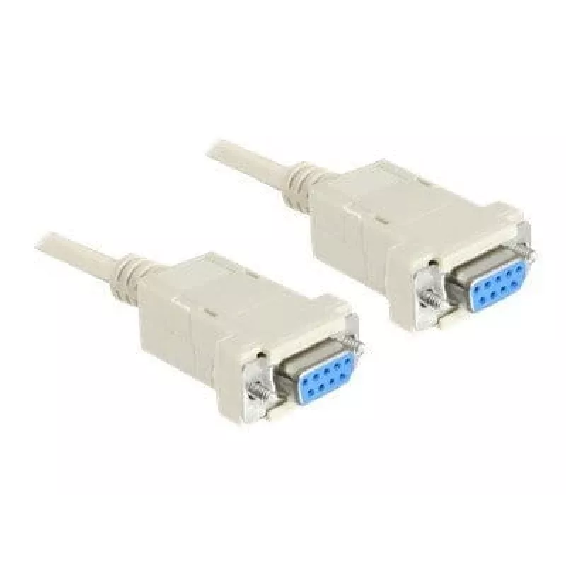 Serielles Nullmodem 9-polig Buchse auf 9-polig Buchse 1,8 m, Kabel Grau, 1,8 Meter
