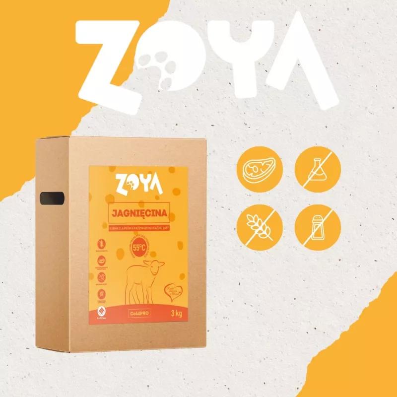 Trockenhundefutter ZOYA ColdPRO Lamm 3 kg — Alleinfuttermittel für adulte Hunde in Krokettenform, 26% Protein, 9,5% Fett