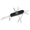 Taschenmesser AZYMUT Izeron Multitool — 13 Werkzeuge, Edelstahl 420J2/3CR13, gefaltet 9 cm, 91 g, Ledergürteltasche, integriertes Licht & Kompass