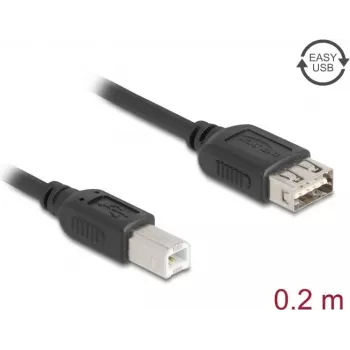 USB-Kabel DeLOCK 81528 0,2 m USB B USB A Schwarz USB 2.0