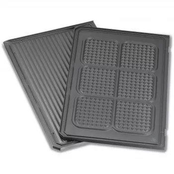 Grillplatte oben, gerippt / Waffelmuster (Anthrazit, für Kontaktgrill PG 4.3, PG 4.4)