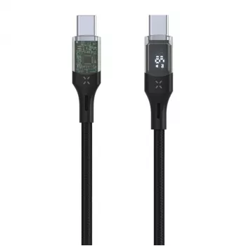 Fixed | Kabel USB-C/USB-C mit Display, PD-Unterstützung, 2m, USB 2.0, 100W | FIXDD-CC2-BK