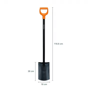 Fiskars Solid Spaten, gerade, Metall (1066717)