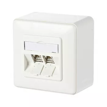 METZ CONNECT BTR C6A Modul 2 Port 180° M AP - Anschlussdose, Aufputzmontage - RJ-45 x 2 - Reinweiß, RAL 9010 (130B11D20002-E)